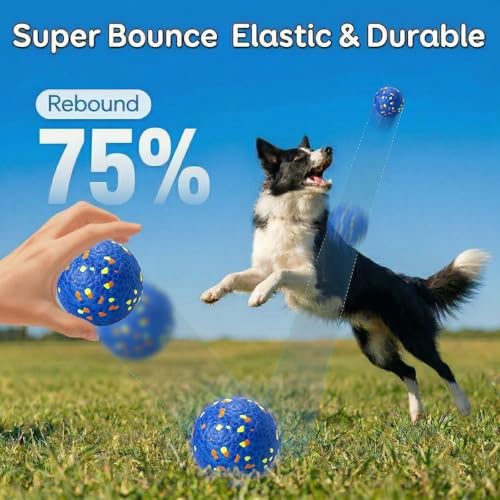Dog Ball Toys Dog Tennis Ball for Aggressive Chewers Indestructible Bouncy Lightweight Water Toy Fetch Ball for Large Medium and Small Dog