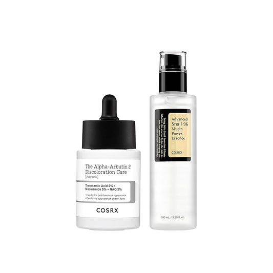 COSRX 2% Alpha Arbutin Discoloration Care Serum + Snail Mucin 96% Power Essence