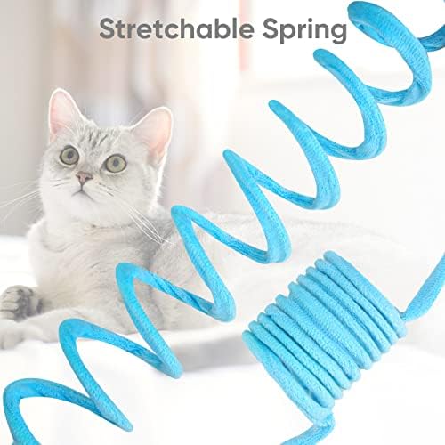 Cat Spring Toys, Self-Play Hanging Stretchable Cat Spring with Bell, 3 Pack Soft Plush Interactive Cat Toys for Indoor Cats Kitten Chasing and Playing