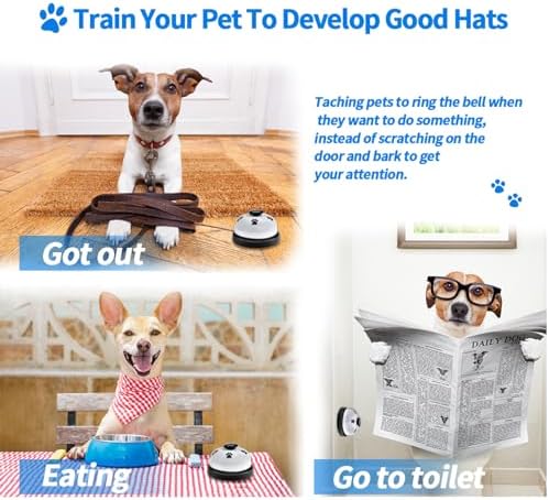 2 Pack Dog Doorbells, Pet Training Bells for Outside Potty Training and Communication, Bell for Dog Cat Puppy Interactive Toys