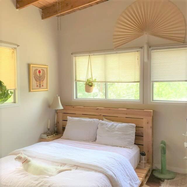 ChumDecor Bamboo Fan Wall Decor, Japanese Wall Fan Decoration, Ivory 60 in | Giant Oversized Oriental and Asian Style Hanging Decoration for Above the Bed Headboard or a Tall Stairwell Landing