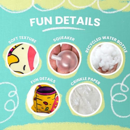 SNUG AROOZ Nacho Momma with a Repair Patch - Plush Dog Toy with Squeaker & Crinkle Sounds - Fun Entertaining Chew Toy for Dogs - Soft and Durable