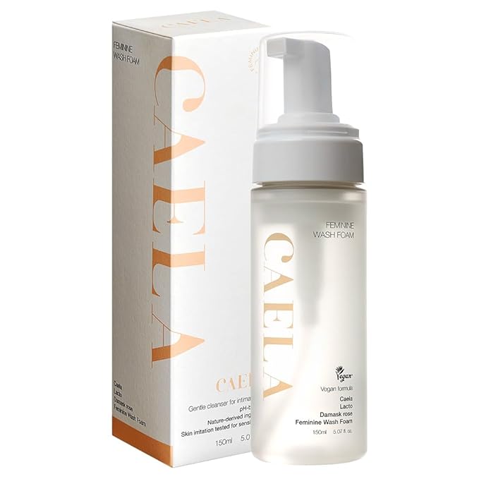 CAELA Feminine Wash Foam, pH-Balanced Formula with Triple Lactobacillus Ferment Complex – Gentle Daily Feminine Care for Women, Sea Buckthorn & Damask Rose, Sulfate-Free K-Beauty, 5.07 Fl Oz