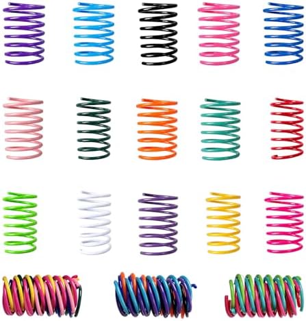 15 Colors Cat Spring Toys (30 Pack), Colorful Interactive Coil Springs for Kittens, Durable Plastic Spiral Springs for Indoor Cats, Ideal for Swatting Biting Hunting & Exercise