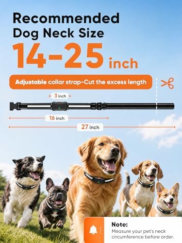 Dog Shock Collar with 3300FT Remote, IP68 Waterproof, 3 Training Modes
