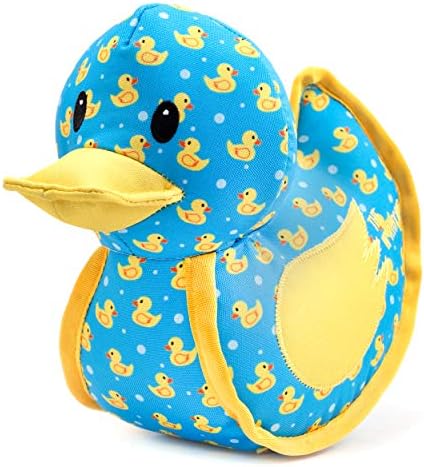 The Worthy Dog Animal Pattern Tough Plush Squeaky Dog Toy, Rubber Duck