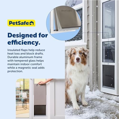 PetSafe Extreme Weather Sliding Glass Pet Door, 3-Flap Insulated, Large