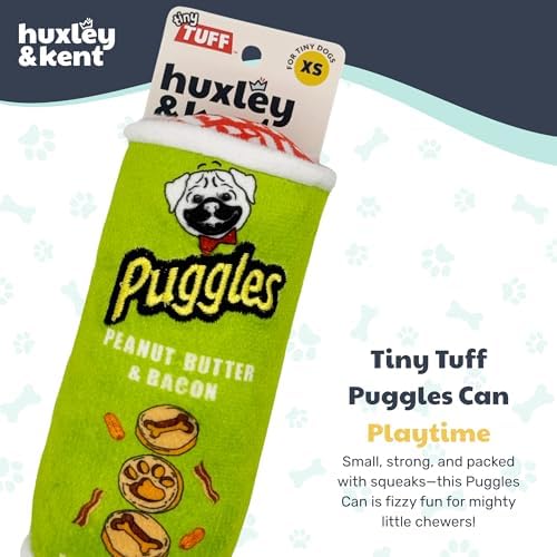 Huxley & Kent Tiny Tuff Plush Dog Toy, Puggles Can
