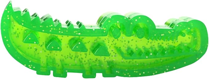 TiaoBug Interactive Treat Dispenser Crocodile Dog Toy Slow Feeder Chew Puzzle for Teeth Cleaning Green Large