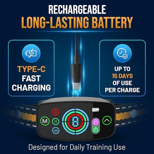 Barez Smart Bark Collar for Small, Medium & Large Dogs - Rechargeable Anti Barking Device with AI Detection, Beep, Vibration, Safe Shock, Waterproof, On Screen Safety Lock