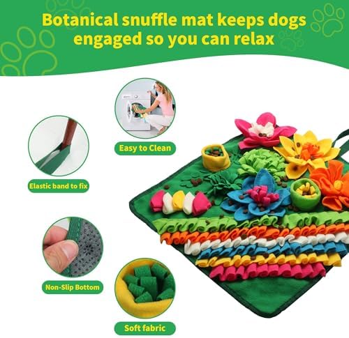 Snuffle Mat for Dogs - Christmas Dog Interactive Puzzle Toy for Mental Stimulation, Anxiety Relief & Slow Feeding, Fun Enrichment for Small/Medium Puppy & Cats