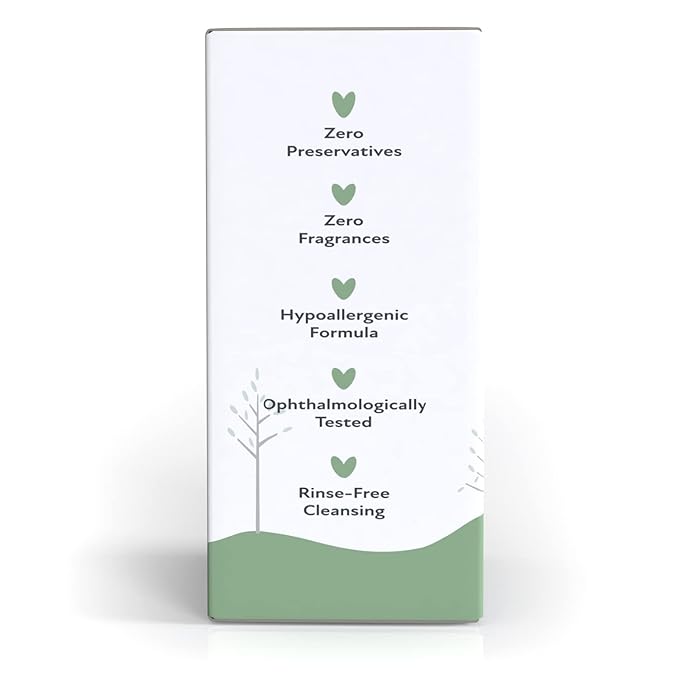 Natural Essentials Lil' Peepers Baby Eye Wipes and Eyelid Cleanser, Preservative-Free & Rinse-Free, Pediatrician Recommended Hypoallergenic Soft Eyelid Wipes for Babies, Kids & Adults, 30 Count (2pk)