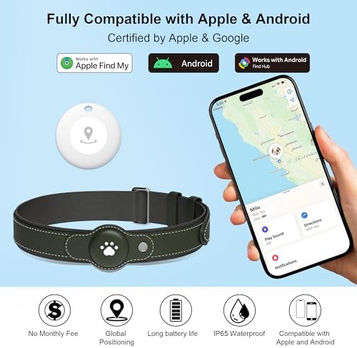 New GPS Tracker for Dogs: Smart Pet Collar with Real-Time Tracking,No Monthly Fee/Subscription (iOS & Android) Waterproof, Anti-Lost,365-Day Long Battery Life GPS Tracker Dog Collar(Tracker Included)