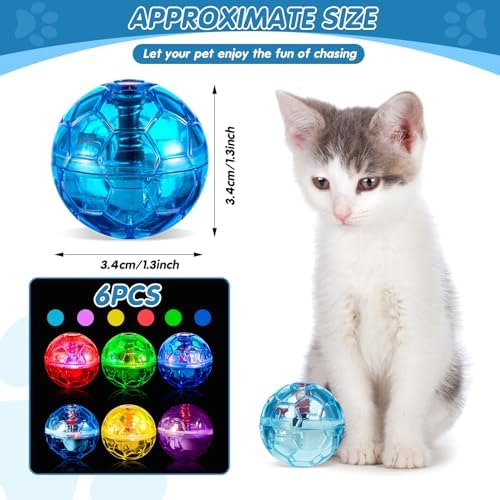 Sratte 6 Pcs Cat Ball Ghost Hunting Light up Toy