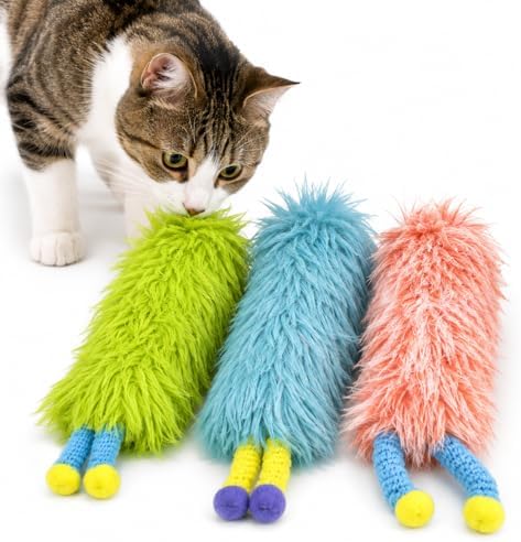 Cat Toys Pillows,Soft Cat Pillow Kicker Toys with Crinkle Sound, Interactive Cat Plush Toys for Indoor Cats and Kittens