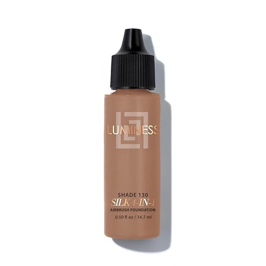 Luminess Air Silk 4-In-1 Airbrush Foundation- Foundation, Shade 130 (.5 Fl Oz) - Sheer to Medium Coverage - Anti-Aging Formula Hydrates and Moisturizes - Professional Makeup Kit for Cordless Air Brush