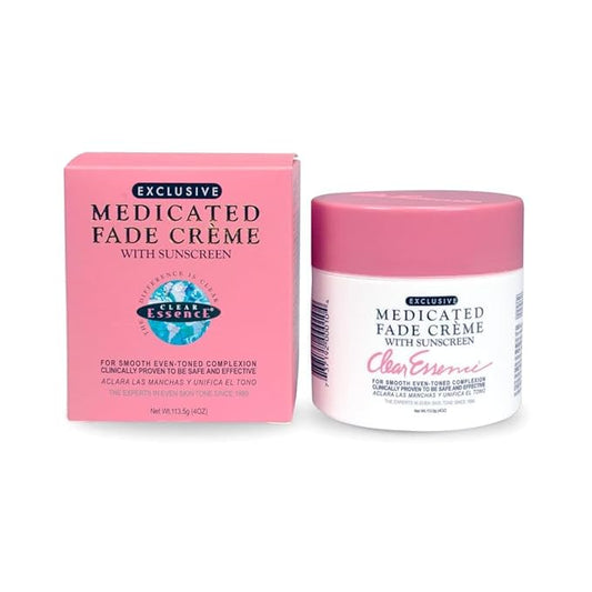 Clear Essence Exclusive Medicated Fade Creme With Sunscreen - Fade Cream For Dark Spots - Beauty Cream for Glowing Skin Complexion - Skin Care (4 Oz.)