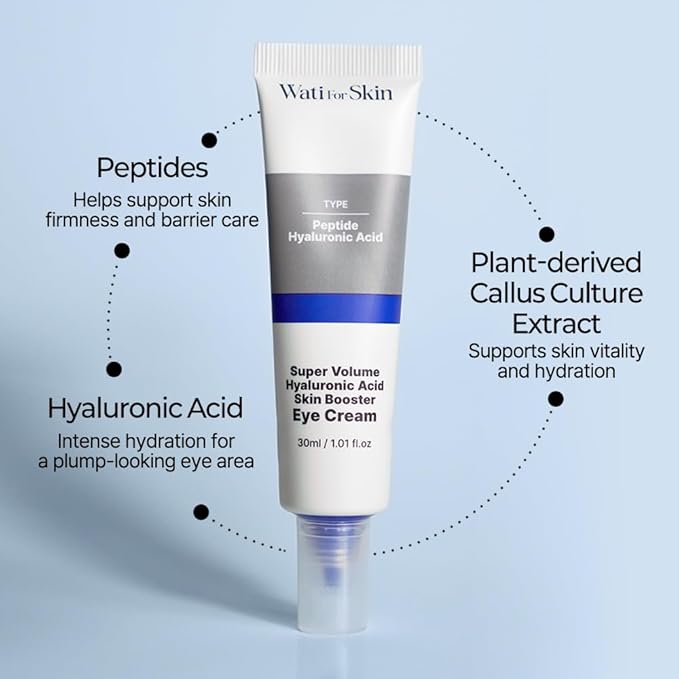 Super Volume Hyaluronic Acid Skin Booster Eye Cream – Deep Hydration & Plumping for Fine Lines, Korean Skin Care, 30ml / 1.01 fl.oz.