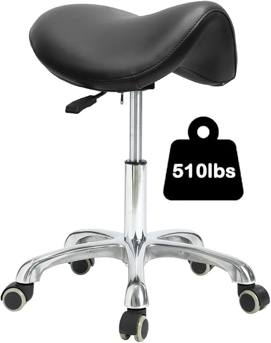 Conforms to ergonomics, with a Saddle Stool That can be Tilted and a Rotating Stool with Hydraulic Lifting Height Adjustment, Suitable for Office, Black