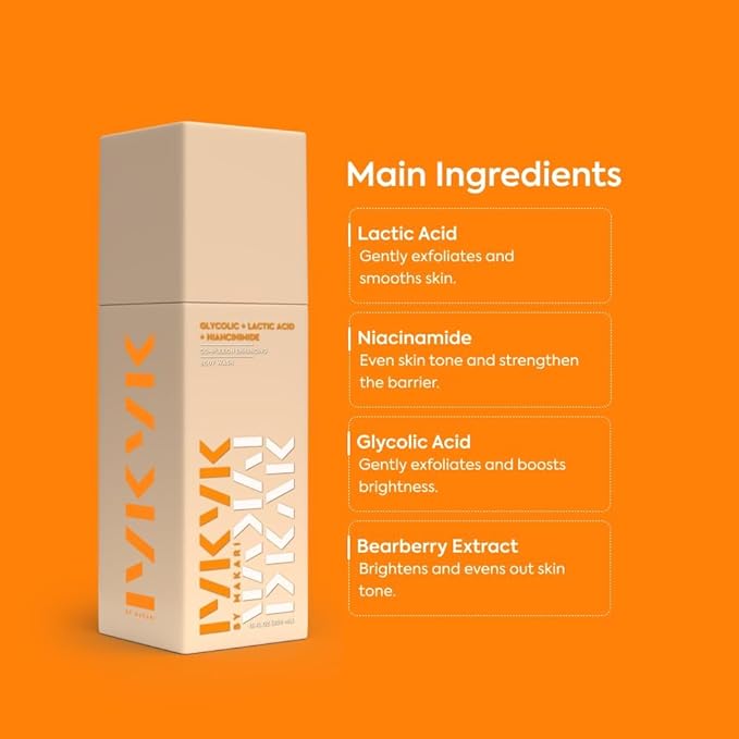 MAKARI IYKYK Gentle Exfoliating Body Wash 2 Pack | Glycolic & Lactic Acid Cleanser with Niacinamide | Smooths Dry Skin for Radiant-Looking Results | Vegan & Fragrance-Free