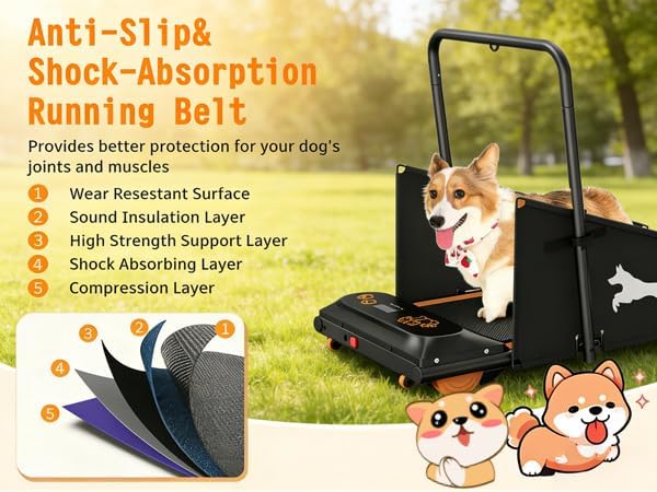 Dog Treadmill for Small/Medium Pets - Quiet Smart Pacer Treadmill, Indoor Fitness Machine with LED Display, 220LBS Capacity, Foldable Design & 0.5-6.5mph Speed