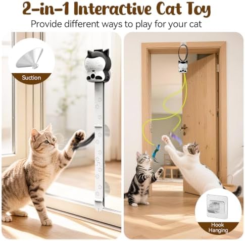 2-in-1 Electric Interactive Cat Chase Bounce Teaser Toy for Indoor Cats