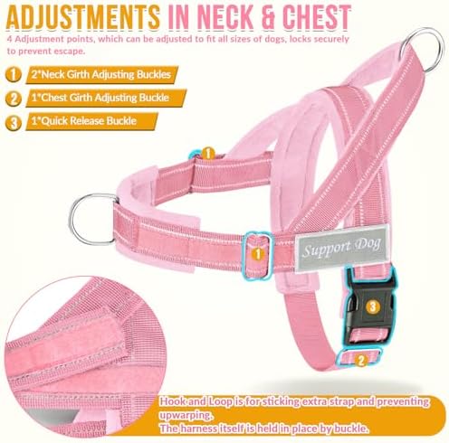 Lukovee No Pull Dog Harness and Leash Set, Soft Padded for Large Medium Dog