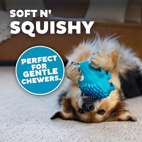 Outward Hound Tootiez Hedgehog Grunting Latex Rubber Dog Toy for Large Dogs, 4" x 7", Squeaky Interactive Dog Toy for Gentle Chewers