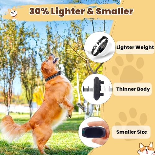 Smart Auto Dog Bark Collar, No Shock Anti Barking Collar for Small Medium Dogs 8-50lbs, Rechargeable & Waterproof Barking Control Device with Beep Vibration Mode & 8 Sensitivities