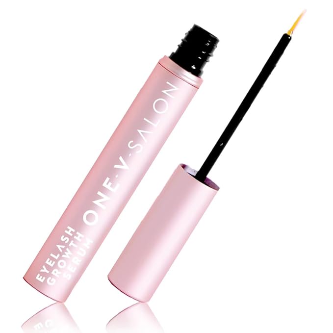 One V Salon Eyelash Growth Serum- Fuller & Longer Looking Eyelashes, Advanced Lash Serum for Longer, Fuller, Thicker Lashes，Natural Lashes, Extensions & Eyebrows, Vegan & Cruelty-Free(3mL)