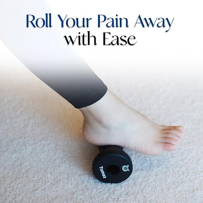 Tumaz Foot Roller for Plantar Fasciitis Relief，Foot Massage Roller for Alleviate Planter Facetious Pain,Arch Pain,Trigger Points & Deep Tissue, Portable - Reflexology Tool,Gray