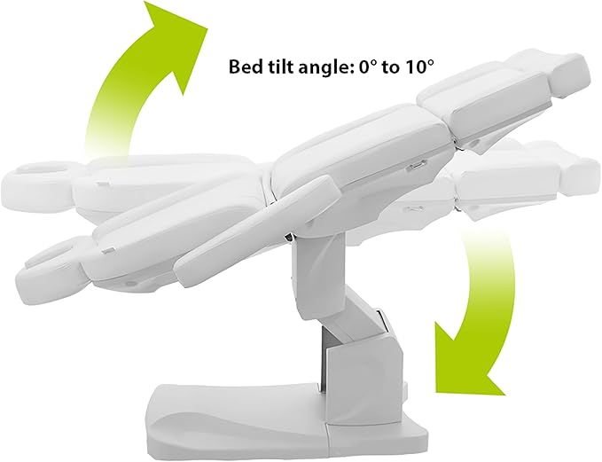 SKINACT Bellage Electric Treatment Table (Chair) 4 Electric Adjustable Motors (White)