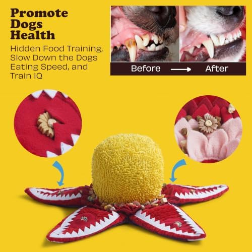 Nocciola Hide and Seek Plush Dog Toys, Fruit Interactive Dog Toy for Small Dogs, with Squeaker and Crinkle Papers, Puzzle for Boredom, Nosework for Small Medium Dogs (Rafflesia)
