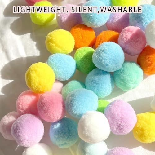 Cat Ball Toy Launcher Gun, 50 Plush Balls and 1 Plastic Gun, Fun Interactive Cat Toys