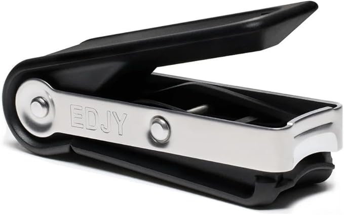 EDJY Fingernail Cutter - Precision Stainless Steel Nail Cutter for Fingernails | Sharp Blade, Ergonomic Design, Durable & Rust-Resistant | Ideal for Men and Women | Black