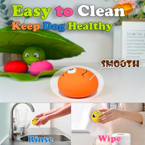 Latex Squeaky Dog Toys for Small Dogs, Mini Breeds, 2.2" Flat Ball