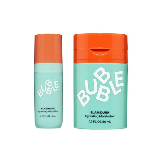 Bubble Skincare Slam Dunk Bundle - Hydrating Face Cream for Dry Skin Made with Vitamin E + Aloe Vera Juice for a Glowing Complexion - Skin Care with Blue Light Protection (50ml + 10ml, 2 Count)