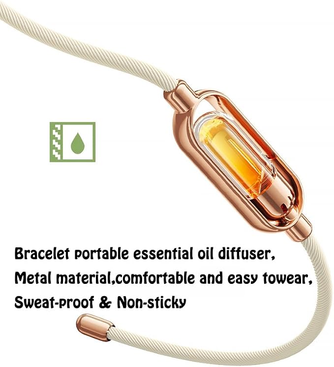 Essential Oil Diffuser Bracelet, Adjustable Wristband, Rose Gold, Manual Aromatherapy Jewelry,Perfume Bracelet,Aroma Therapy,Gift Set for Women Men Girls Mother's Day Christma.Black.
