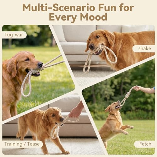Puppy Chew Toys for Teething, Durable Dog Rope Toys for Small and Medium Dogs, Interactive Chew Rope for Training, M Size