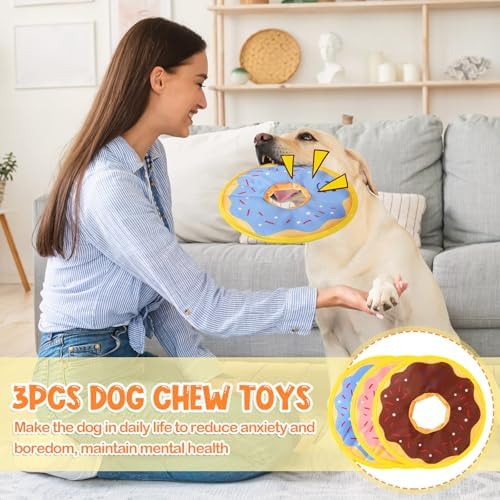 3 Pcs Floating Dog Toys Oxford Fabric Donut Water Toy for Pool