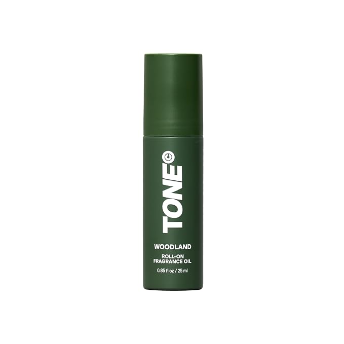 TONE Roll-on Fragrance Oil for Men, Woodland, Fragrance Oil with Notes of Vanilla, Cedar, and Cypress, 0.85 fl oz