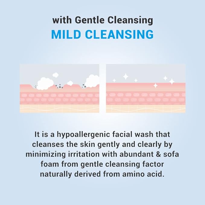 ATOPALM Facial Foam Wash, Gentle Baby Wash, Tear-Free, Sulfate-,Paraben-Free, pH Balanced, Hypoallergenic for Sensitive Skin, EWG Green Grade, Foaming Facial Cleanser, 5.07 Fl Oz, 150ml