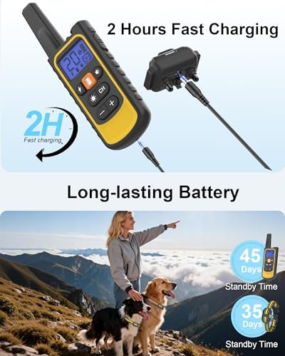 Dog Shock Collar 2 Pack, Rechargeable Dog Training Collar with Remote for Large Medium Small Dogs, 3300FT Waterproof Shock Collar with Beep Vibration and Shock Modes