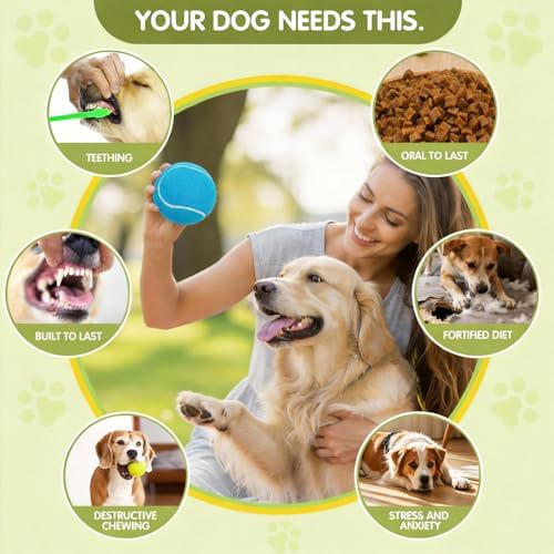 3-Pack Tennis Ball Dog Toys with Squeaker, Interactive Fetch Play for Pets 40 lbs and Over ，Training Balls for Indoor & Outdoor Exercise, 3.28-inch (Bule, 18PCS)