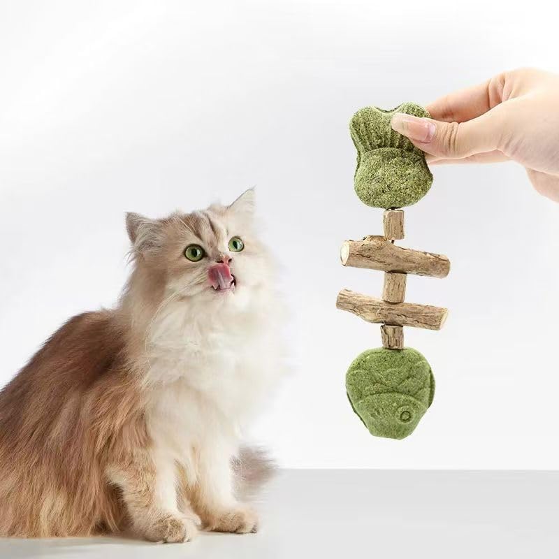 3 Pack Cat Chew - Fix Cat Dental Health, Catnip Toys for Indoor Cats, Natural Fishbone Cats Dental Toy, Durable Feline Tooth Care Tool, Kitten Teeth Cleaning Care Sticks, Catnip