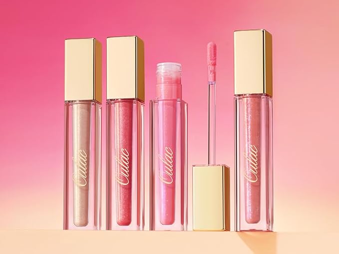 Oulac Purple Lip Gloss High-shine Moisturizing Lip Gloss Oil Liquid Lipstick Non-stick Cup Glitter Lipstick Lip Tint Reduce Fine Lines Lip Glaze For Dry Lip C14