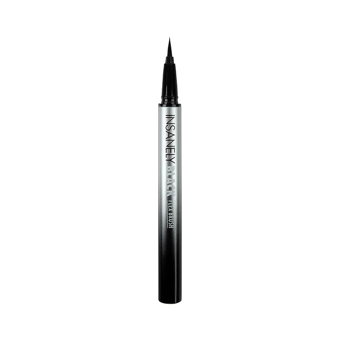 Absolute New York Insanely Black Flex Brush Liquid Eyeliner, Flexible Tip, Waterproof & Smudgeproof, Long-Lating and Pigmented
