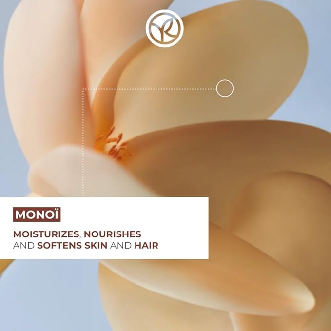 Yves Rocher Monoï de Tahiti Pearly Body Oil, Shimmering Moisturizing Body Oil with Tahitian Gardenia Scent, Deep Hydration, Subtle Glow & Radiance, Lightweight Non-Greasy, 100ml / 3.3 fl oz