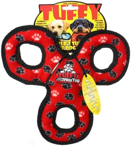 TUFFY® : 2 Pack 3Way Tug Dog Toy: Ultra Durable Plush Toy with Multiple Layers & Reinforced Seams, Washable and Floats, Original Construction