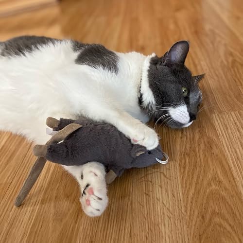 SPOT Big Mouse Bertha Cat Toy with Catnip – Lifelike Plush Mouse, Crinkle Sound, Large 7in Size, for Cuddling, Chasing, Playing – Assorted Colors